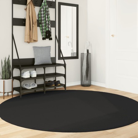 HUARTE washable soft short pile rug black Ø 200 cm by , Rugs - Ref: Foro24-375126, Price: 104,99 €, Discount: %