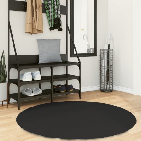 HUARTE washable soft short pile rug black Ø 120 cm by , Rugs - Ref: Foro24-375124, Price: 44,35 €, Discount: %