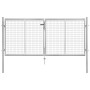 Puerta de jardín de acero galvanizado plateado 306x150 cm de vidaXL, Puertas de jardín - Ref: Foro24-144762, Precio: 516,99 €...