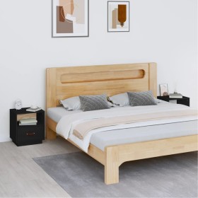 Bedside tables 2 pcs solid black pine wood 40x34x45 cm by vidaXL, Nightstands - Ref: Foro24-818304, Price: 79,99 €, Discount: %