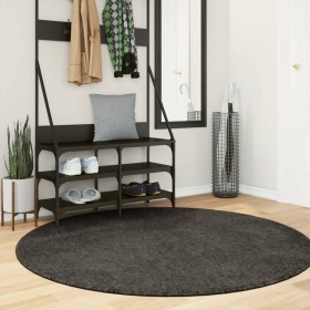 ISTAN anthracite shiny look long pile rug Ø 160 cm by , Rugs - Ref: Foro24-375648, Price: 70,99 €, Discount: %