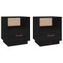 Bedside tables 2 pcs solid black pine wood 40x34x45 cm by vidaXL, Nightstands - Ref: Foro24-818304, Price: 71,87 €, Discount: %