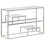 Console table silver stainless steel and tempered glass by , console tables - Ref: Foro24-350001, Price: 227,99 €, Discount: %