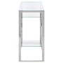 Console table silver stainless steel and tempered glass by , console tables - Ref: Foro24-350001, Price: 187,24 €, Discount: %