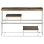 Console table silver stainless steel solid recycled wood by , console tables - Ref: Foro24-350008, Price: 130,99 €, Discount: %