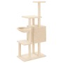 Cat scratching post with cream sisal posts 131 cm by , Cat furniture - Ref: Foro24-172127, Price: 47,99 €, Discount: %