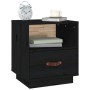 Mesitas de noche 2 uds madera maciza de pino negro 40x34x45 cm de vidaXL, Mesitas de noche - Ref: Foro24-818304, Precio: 71,8...