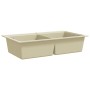 Fregadero de cocina de granito con dos senos beige de vidaXL, Fregaderos - Ref: Foro24-144851, Precio: 256,63 €, Descuento: %