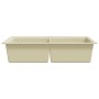 Fregadero de cocina de granito con dos senos beige de vidaXL, Fregaderos - Ref: Foro24-144851, Precio: 256,63 €, Descuento: %