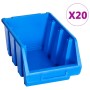 Stackable storage containers 20 units blue plastic by , Toolboxes - Ref: Foro24-146285, Price: 52,62 €, Discount: %