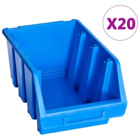 Stackable storage containers 20 units blue plastic by , Toolboxes - Ref: Foro24-146285, Price: 52,99 €, Discount: %