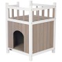 TRIXIE Cat house with gray and white balcony by , Cat products - Ref: Foro24-434112, Price: 71,72 €, Discount: %