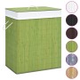 Cesta para la ropa sucia de bambú de una sección verde 83 l de , Cestas para ropa - Ref: Foro24-320754, Precio: 31,42 €, Desc...