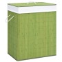 Bamboo laundry basket, one-section, green, 83 liters by , Laundry baskets - Ref: Foro24-320754, Price: 31,99 €, Discount: %