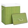 Bamboo laundry basket, one-section, green, 83 liters by , Laundry baskets - Ref: Foro24-320754, Price: 31,99 €, Discount: %