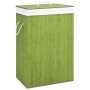 Bamboo laundry basket 2 sections green 72 l by , Laundry baskets - Ref: Foro24-320749, Price: 32,99 €, Discount: %