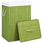 Bamboo laundry basket 2 sections green 72 l by , Laundry baskets - Ref: Foro24-320749, Price: 32,99 €, Discount: %