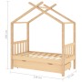 Children's bed frame with pine wood drawer 70x140 cm by vidaXL, Cribs and beds for children - Ref: Foro24-322145, Price: 176,...