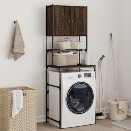 Oak brown washing machine cabinet 68x48.5x194 cm by , Accessories for washing machines and dryers - Ref: Foro24-838977, Price...