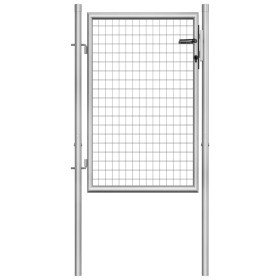 Puerta de jardín acero galvanizado plateado 105x150 cm de vidaXL, Puertas de jardín - Ref: Foro24-144756, Precio: 173,83 €, D...