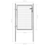 Puerta de jardín acero galvanizado plateado 105x150 cm de vidaXL, Puertas de jardín - Ref: Foro24-144756, Precio: 182,35 €, D...