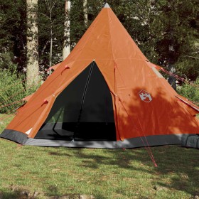 4-Person Tipi Tent Waterproof Gray Orange by , tents - Ref: Foro24-94382, Price: 146,99 €, Discount: %