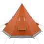 4-Person Tipi Tent Waterproof Gray Orange by , tents - Ref: Foro24-94382, Price: 135,37 €, Discount: %