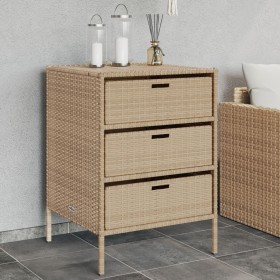 PE beige rattan garden storage cabinet 55x59x80 cm by , Outdoor storage boxes - Ref: Foro24-365554, Price: 174,99 €, Discount: %