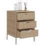 PE beige rattan garden storage cabinet 55x59x80 cm by , Outdoor storage boxes - Ref: Foro24-365554, Price: 174,99 €, Discount: %