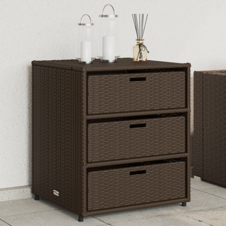 PE brown rattan garden storage cabinet 55x59x69 cm by , Outdoor storage boxes - Ref: Foro24-365556, Price: 154,99 €, Discount: %