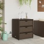 PE brown rattan garden storage cabinet 55x59x69 cm by , Outdoor storage boxes - Ref: Foro24-365556, Price: 154,99 €, Discount: %