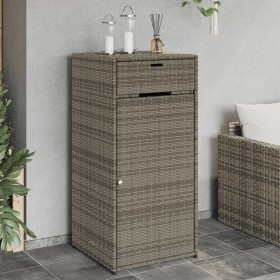 PE grey rattan garden storage cabinet 55x55x111 cm by , Outdoor storage boxes - Ref: Foro24-365561, Price: 130,99 €, Discount: %