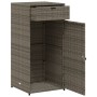 PE grey rattan garden storage cabinet 55x55x111 cm by , Outdoor storage boxes - Ref: Foro24-365561, Price: 130,99 €, Discount: %