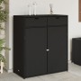 PE Rattan Gartenschrank schwarz 105x55x113 cm von , Aufbewahrungsboxen für den Außenbereich - Ref: Foro24-365563, Preis: 211,...