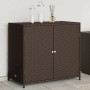 Brauner Gartenschrank aus PE-Rattan, 83 x 45 x 76 cm von , Aufbewahrungsboxen für den Außenbereich - Ref: Foro24-365544, Prei...