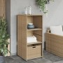 Beige PE rattan garden storage cabinet 50x55x115 cm by , Outdoor storage boxes - Ref: Foro24-365550, Price: 133,93 €, Discoun...