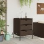 Brauner Gartenschrank aus PE-Rattan, 55 x 59 x 80 cm von , Aufbewahrungsboxen für den Außenbereich - Ref: Foro24-365552, Prei...