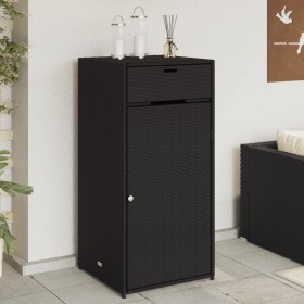 Black PE rattan garden storage cabinet 55x55x111 cm by , Outdoor storage boxes - Ref: Foro24-365559, Price: 126,09 €, Discoun...