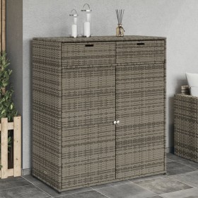 Gray PE rattan garden storage cabinet 105x55x113 cm by , Outdoor storage boxes - Ref: Foro24-365565, Price: 219,99 €, Discoun...