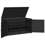 Black PE rattan garden storage cabinet 110x55x60.5 cm by , Outdoor storage boxes - Ref: Foro24-365567, Price: 159,99 €, Disco...