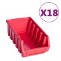 Storage box kit 103 pcs red/black wall panels by , Tool cabinets - Ref: Foro24-150813, Price: 67,19 €, Discount: %