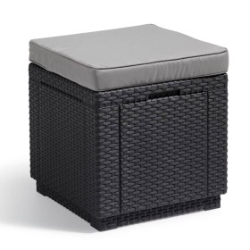 Keter Pouf storage cube with cushion graphite by , Outdoor storage boxes - Ref: Foro24-408951, Price: 74,34 €, Discount: %