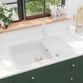 Granite kitchen sink with a white bowl by vidaXL, Sinks - Ref: Foro24-144853, Price: 215,73 €, Discount: %