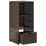 Brauner Gartenschrank aus PE-Rattan, 50 x 55 x 115 cm von , Aufbewahrungsboxen für den Außenbereich - Ref: Foro24-365548, Pre...