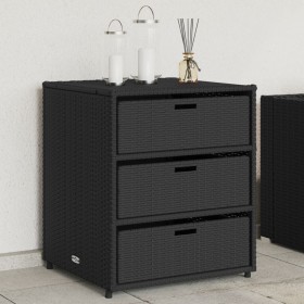 Black PE rattan garden storage cabinet 55x59x69 cm by , Outdoor storage boxes - Ref: Foro24-365555, Price: 148,99 €, Discount: %