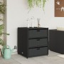 Schwarzer Gartenschrank aus PE-Rattan, 55 x 59 x 69 cm von , Aufbewahrungsboxen für den Außenbereich - Ref: Foro24-365555, Pr...