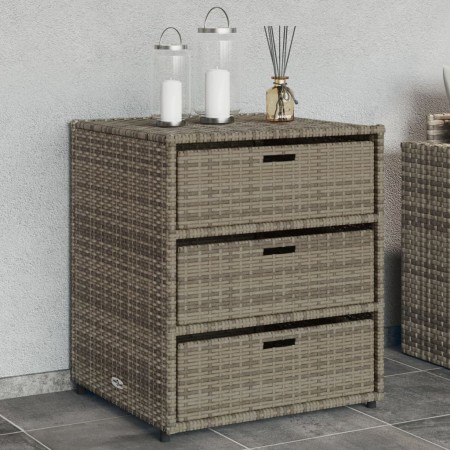 Gray PE rattan garden storage cabinet 55x59x69 cm by , Outdoor storage boxes - Ref: Foro24-365557, Price: 154,99 €, Discount: %