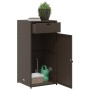 Brown PE rattan garden storage cabinet 55x55x111 cm by , Outdoor storage boxes - Ref: Foro24-365560, Price: 130,99 €, Discoun...