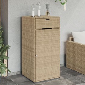 Beige PE rattan garden storage cabinet 55x55x111 cm by , Outdoor storage boxes - Ref: Foro24-365562, Price: 130,15 €, Discoun...