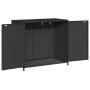 Black PE rattan garden storage cabinet 83x45x76 cm by , Outdoor storage boxes - Ref: Foro24-365543, Price: 136,71 €, Discount: %